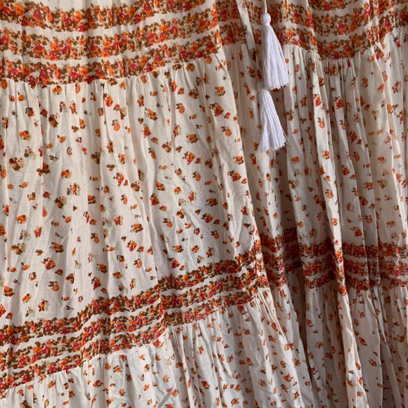 Free People Rare Feelings Floral Tiered Maxi Dresss Sz.M Boho Peasant Prarie - Picture 9 of 14